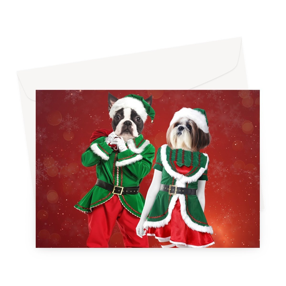 The Elves: Custom Pet Greeting Card - Paw & Glory - Dog Portraits - Pet Portraits