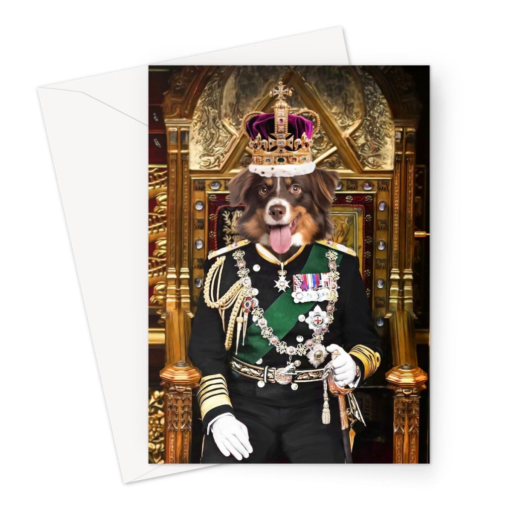 The English King: Custom Pet Greeting Card - Paw & Glory - Dog Portraits - Pet Portraits