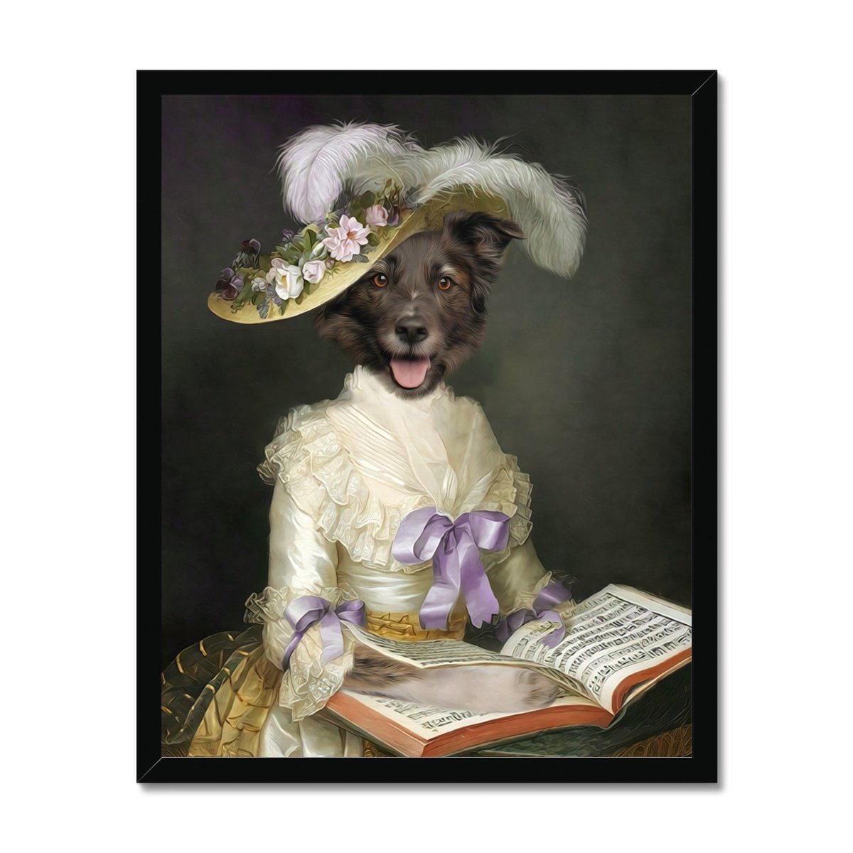 The English Rose: Custom Pet Portrait - Paw & Glory - Dog Portraits - Pet Portraits