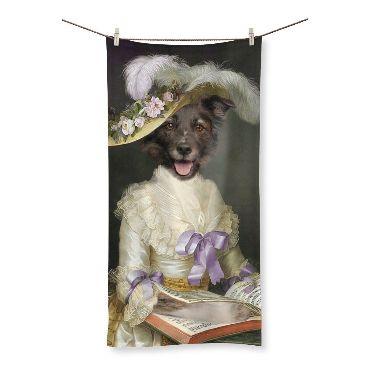 The English Rose: Custom Pet Towel - Paw & Glory - Dog Portraits - Pet Portraits