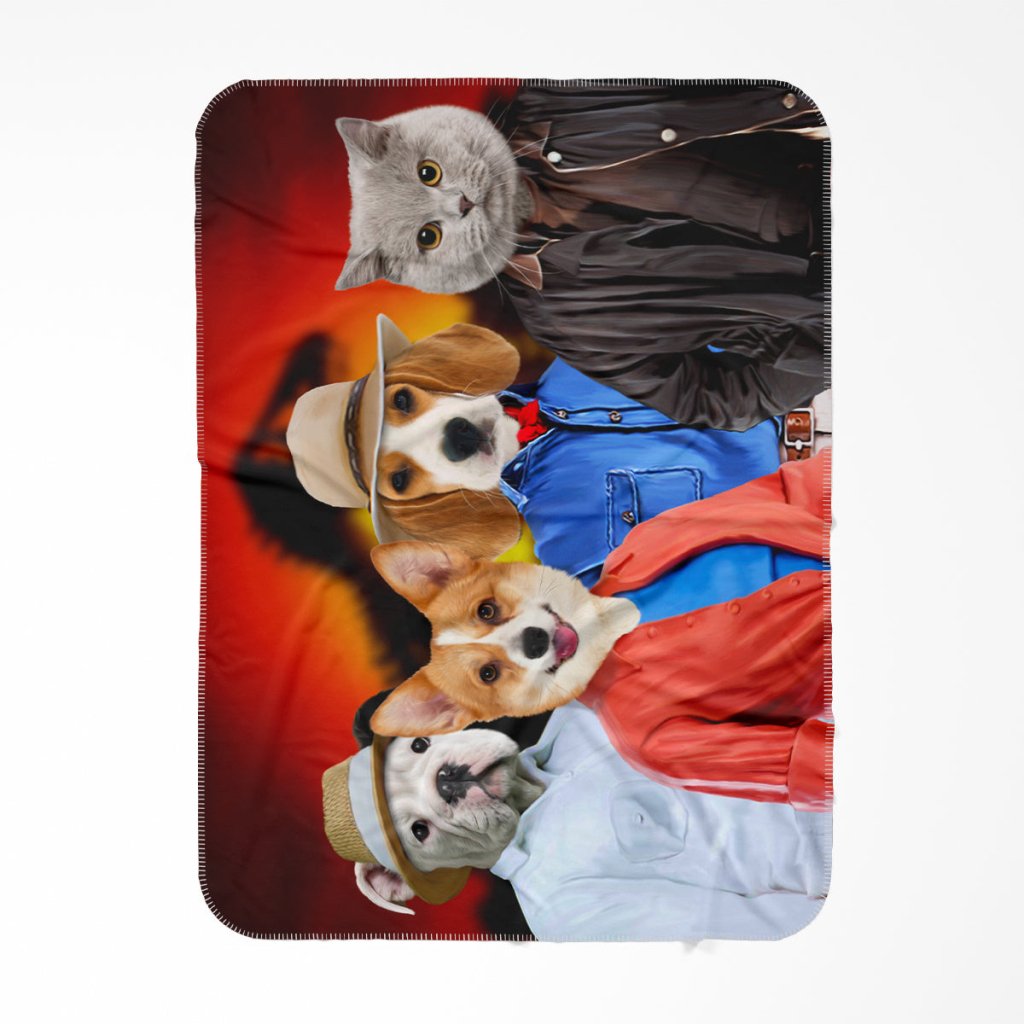 The Explorers (Jurassic Park Inspired): Custom Pet Blanket - Paw & Glory - Dog Portraits - Pet Portraits