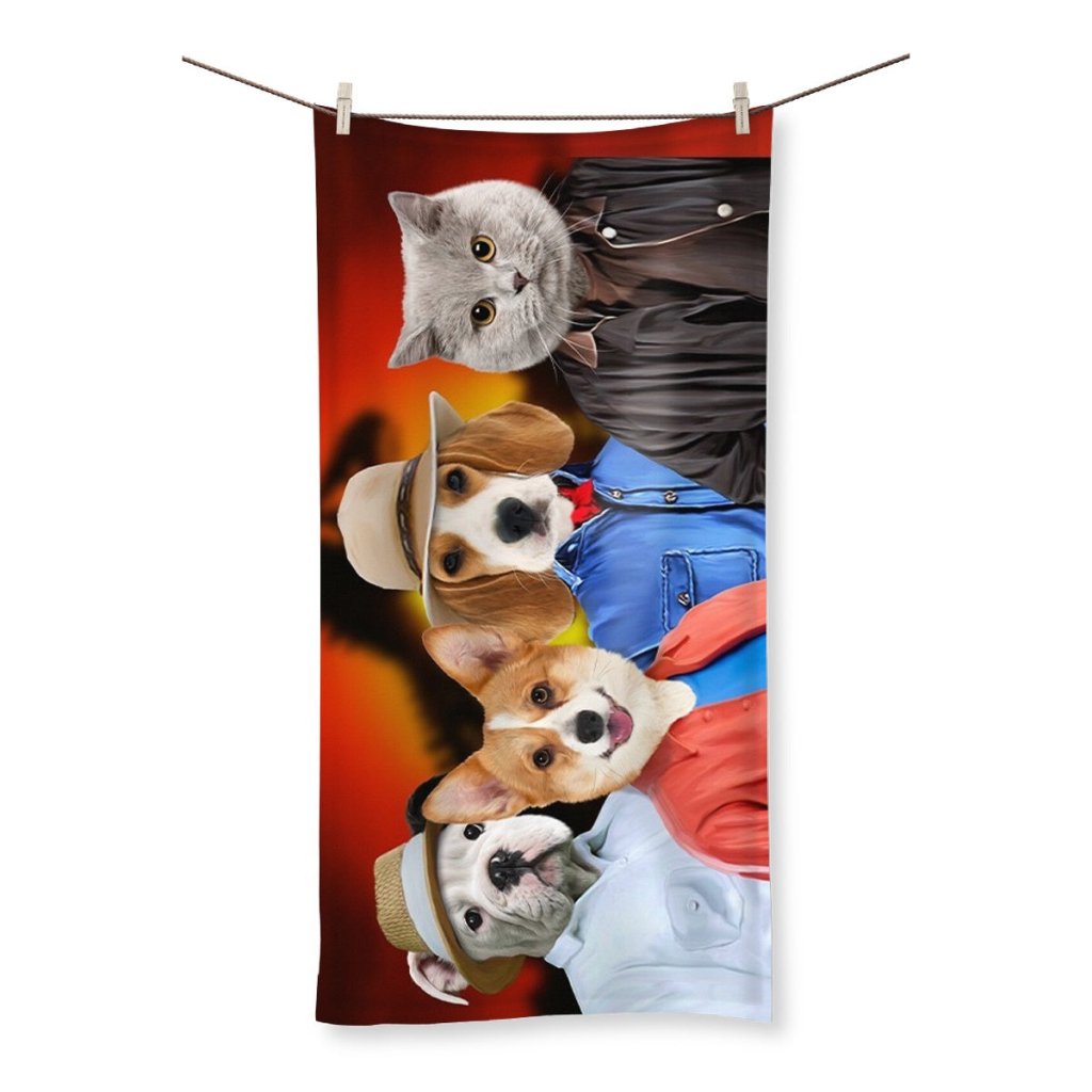 The Explorers (Jurassic Park Inspired): Custom Pet Towel - Paw & Glory - Dog Portraits - Pet Portraits