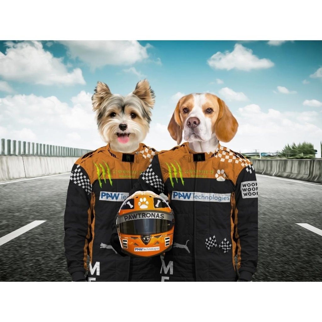 The Famous Driver (McLaren Inspired): Custom Digital Download Pet Portrait - Paw & Glory - Dog Portraits - Pet Portraits