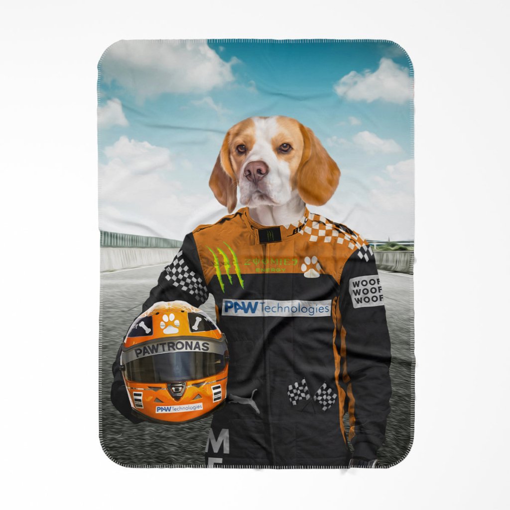 The Famous Driver (McLaren Inspired): Custom Pet Blanket - Paw & Glory - Dog Portraits - Pet Portraits