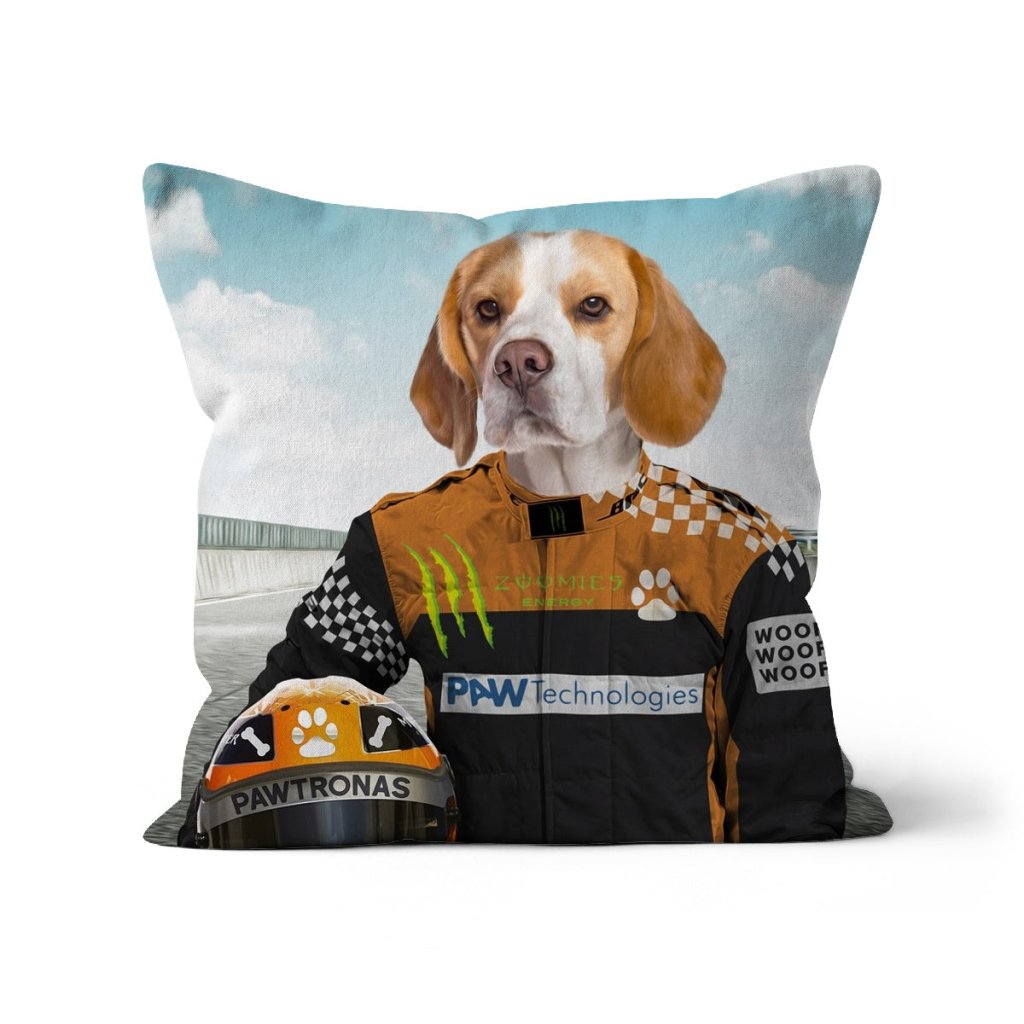 The Famous Driver (McLaren Inspired): Custom Pet Pillow - Paw & Glory - Dog Portraits - Pet Portraits