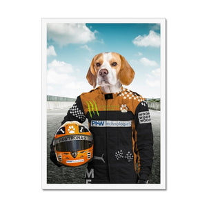 The Famous Driver (McLaren Inspired): Custom Pet Portrait - Paw & Glory - Dog Portraits - Pet Portraits