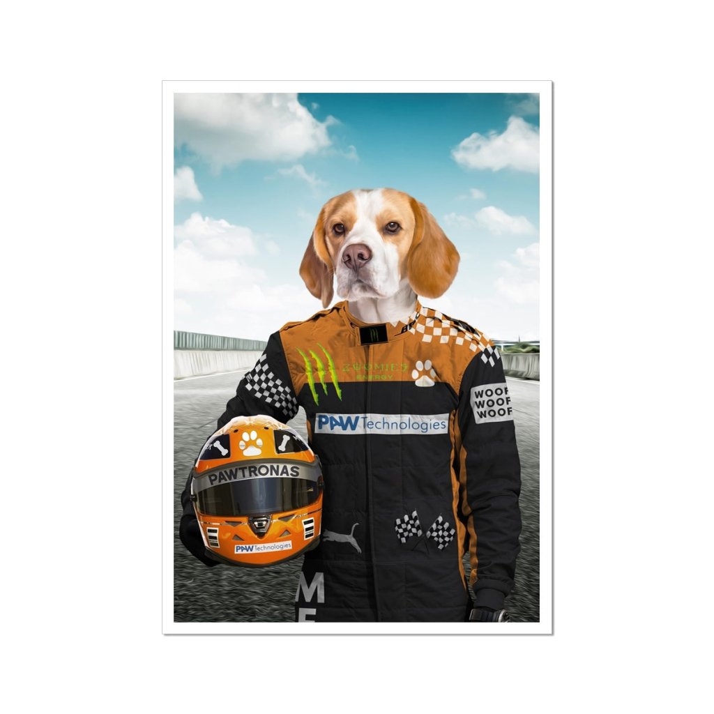 The Famous Driver (McLaren Inspired): Custom Pet Portrait - Paw & Glory - Dog Portraits - Pet Portraits