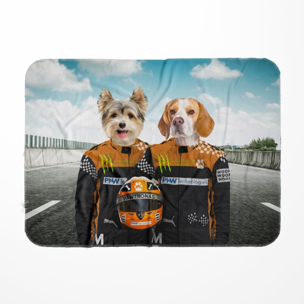 The Famous Drivers (McLaren Inspired): Custom Pet Blanket - Paw & Glory - Dog Portraits - Pet Portraits