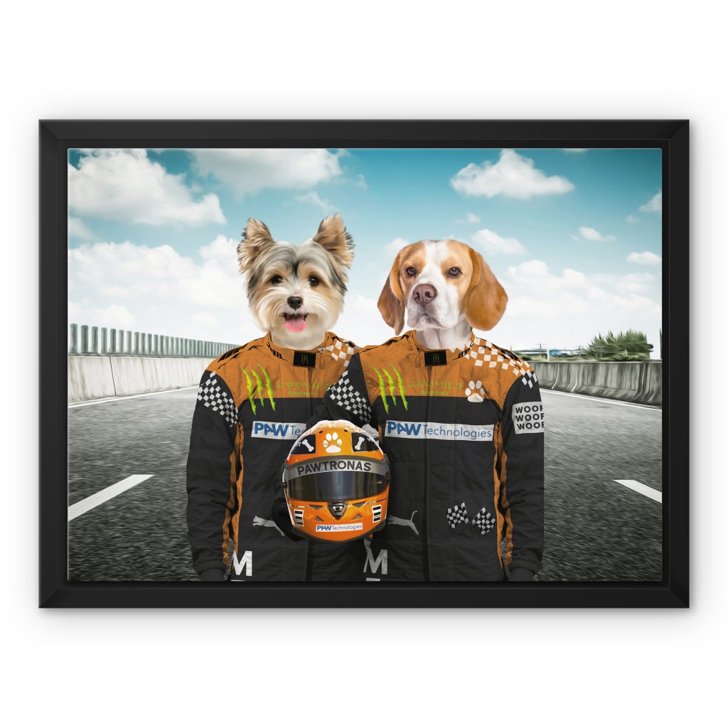 The Famous Drivers (McLaren Inspired): Custom Pet Canvas - Paw & Glory - Dog Portraits - Pet Portraits