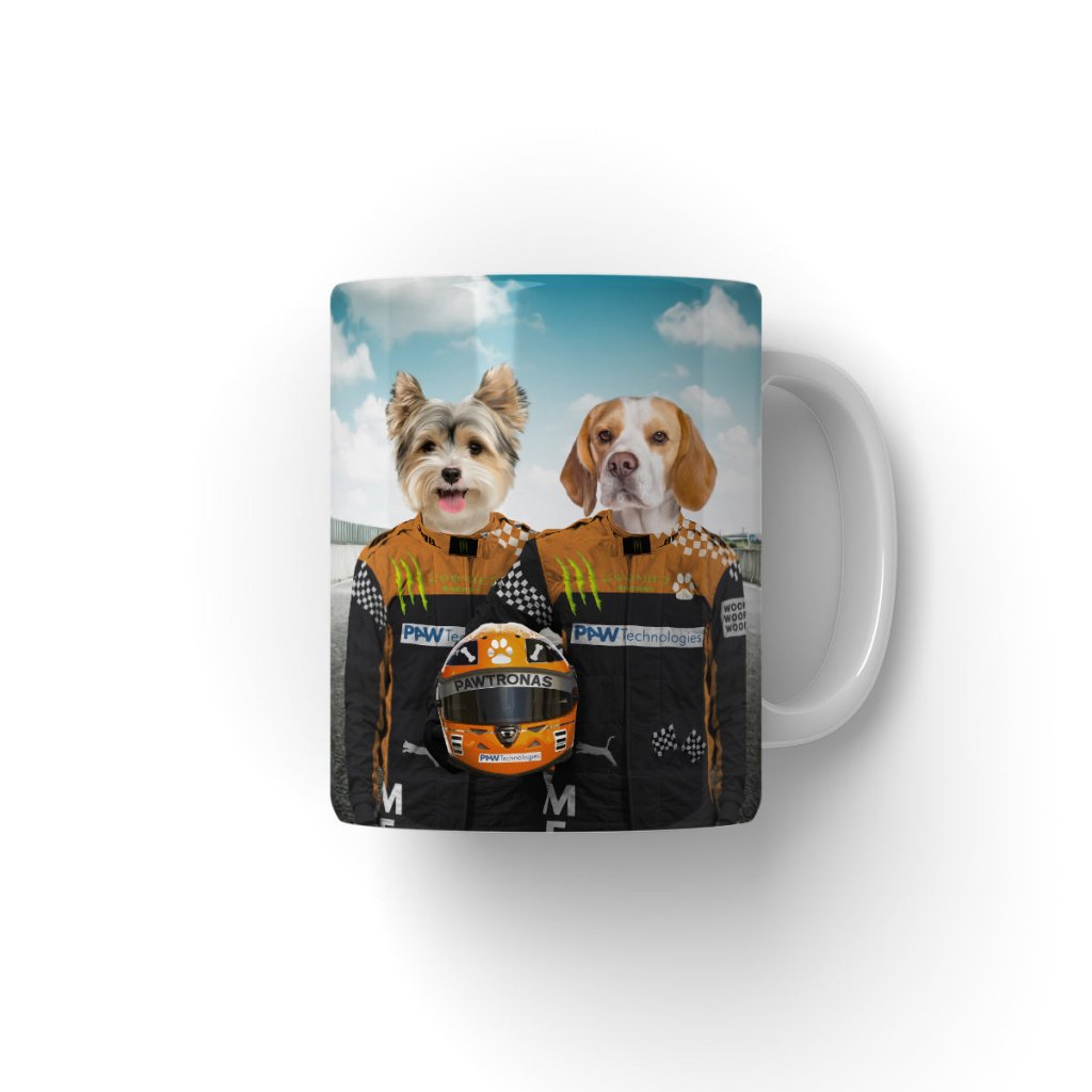 The Famous Drivers (McLaren Inspired): Custom Pet Coffee Mug - Paw & Glory - Dog Portraits - Pet Portraits