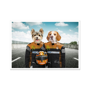 The Famous Drivers (McLaren Inspired): Custom Pet Portrait - Paw & Glory - Dog Portraits - Pet Portraits