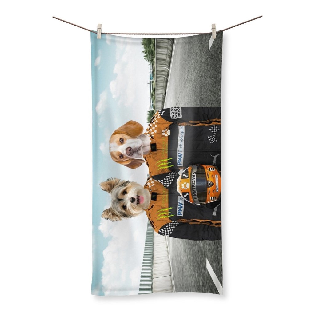 The Famous Drivers (McLaren Inspired): Custom Pet Towel - Paw & Glory - Dog Portraits - Pet Portraits