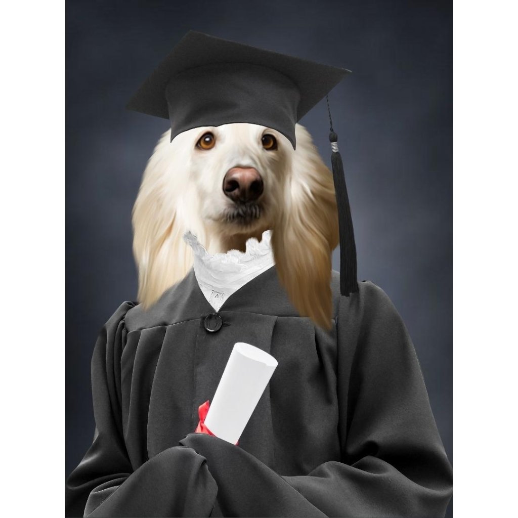 The Female Graduate: Custom Digital Download Pet Portrait - Paw & Glory - Dog Portraits - Pet Portraits