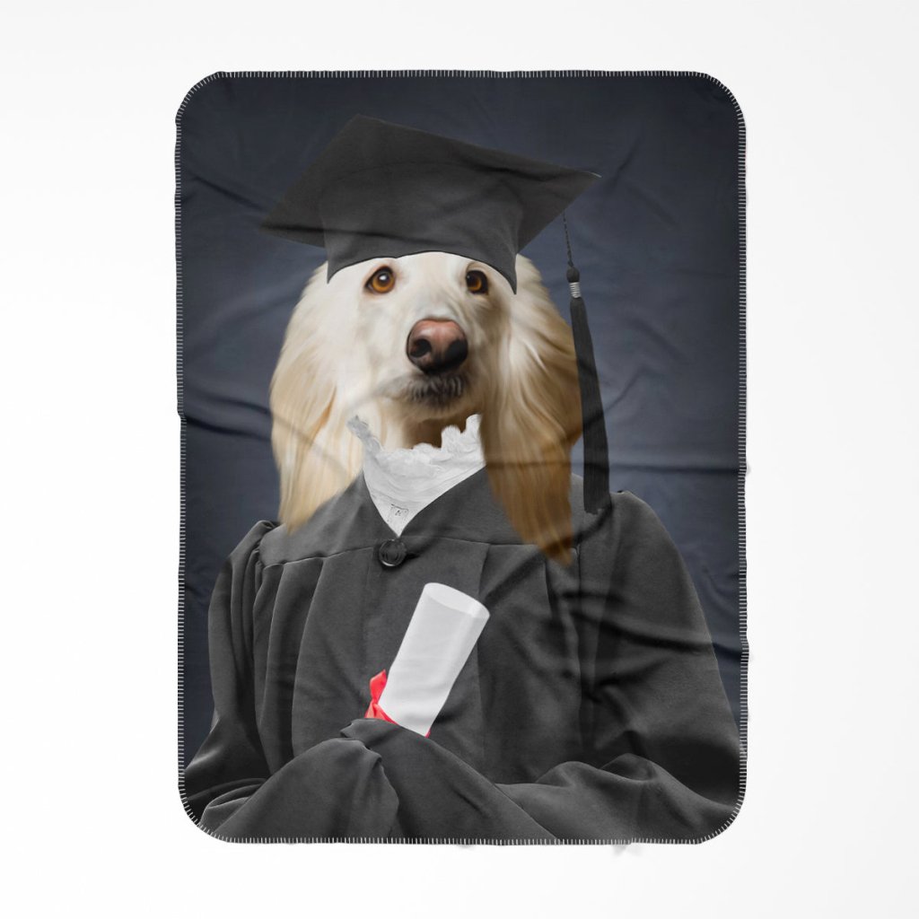 The Female Graduate: Custom Pet Blanket - Paw & Glory - Dog Portraits - Pet Portraits