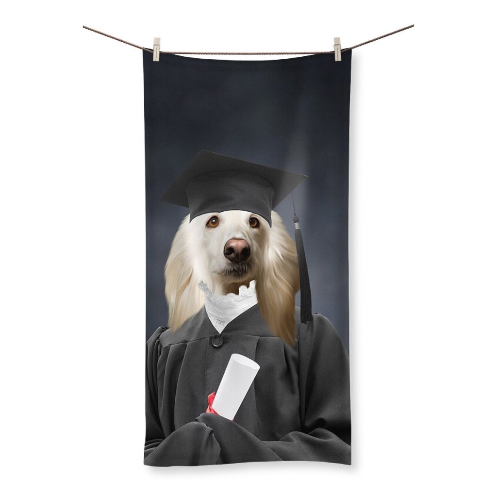 The Female Graduate: Custom Pet Towel - Paw & Glory - Dog Portraits - Pet Portraits