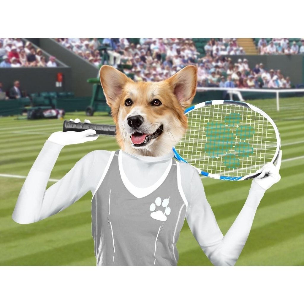 The Female Tennis Player: Custom Digital Download Pet Portrait - Paw & Glory - Dog Portraits - Pet Portraits