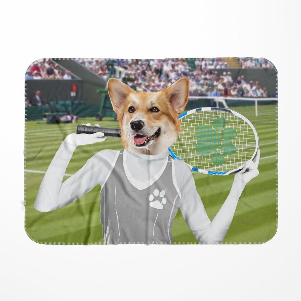 The Female Tennis Player: Custom Pet Blanket - Paw & Glory - Dog Portraits - Pet Portraits