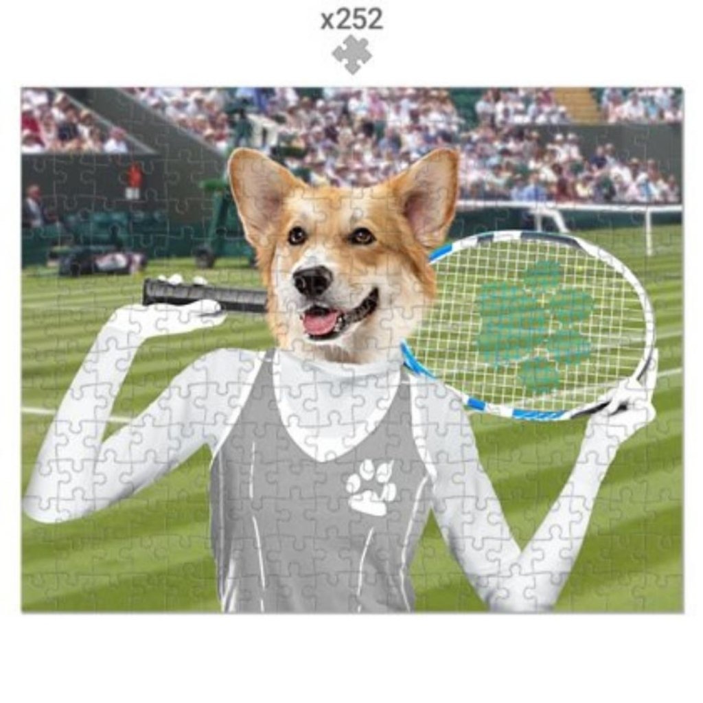 The Female Tennis Player: Custom Pet Puzzle - Paw & Glory - Dog Portraits - Pet Portraits