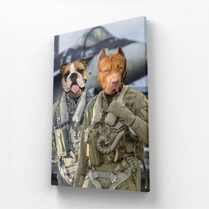 The Fighter Pilots: Custom Pet Canvas - Paw & Glory - Dog Portraits - Pet Portraits