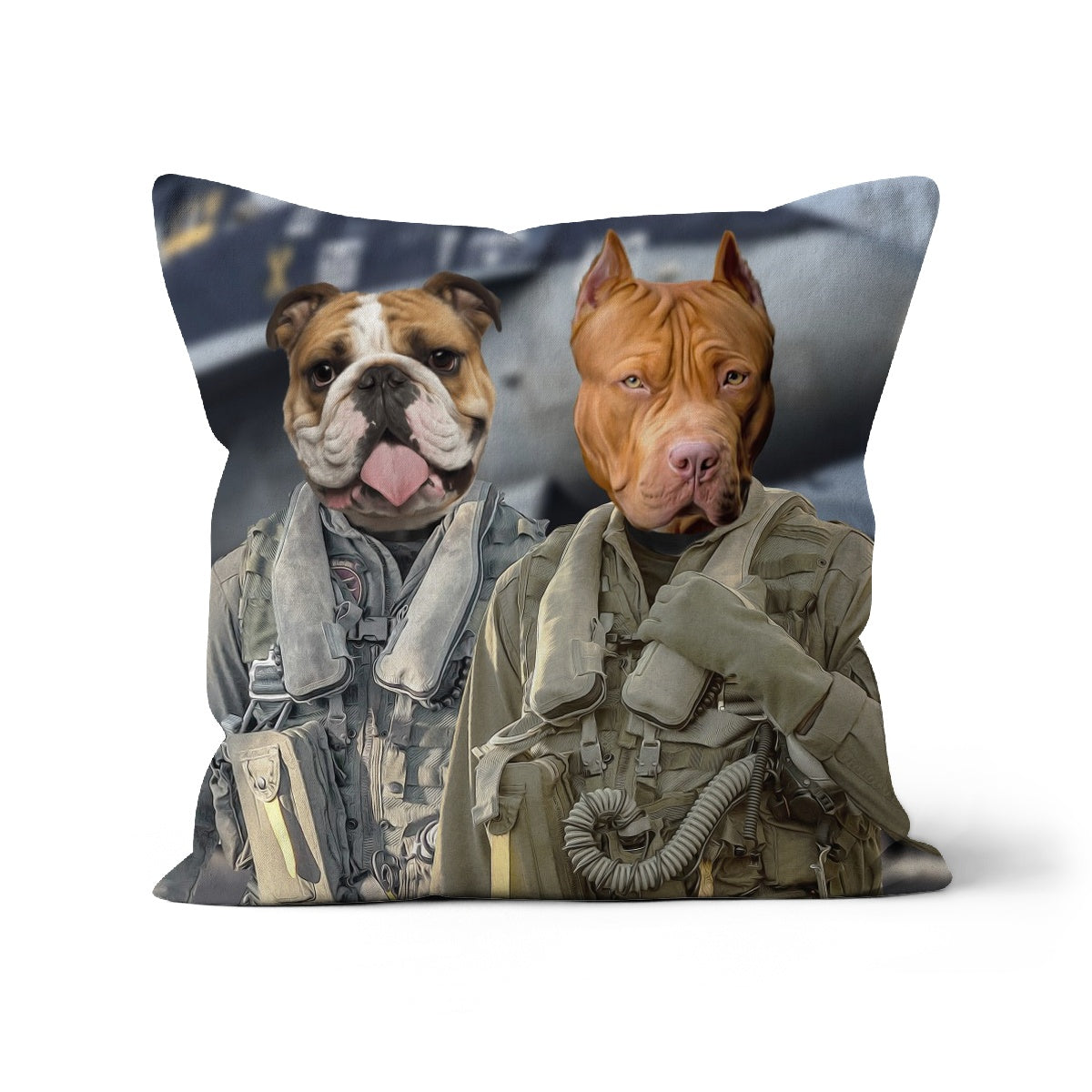 The Fighter Pilots: Custom Pet Pillow - Paw & Glory - Dog Portraits - Pet Portraits