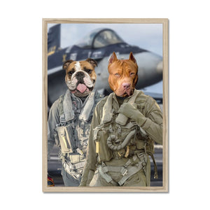 The Fighter Pilots: Custom Pet Portrait - Paw & Glory - Dog Portraits - Pet Portraits