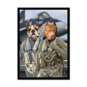 The Fighter Pilots: Custom Pet Portrait - Paw & Glory - Dog Portraits - Pet Portraits