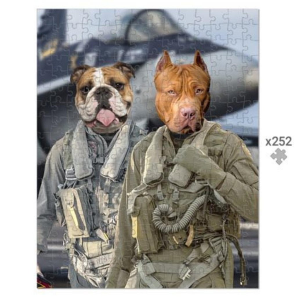 The Fighter Pilots: Custom Pet Puzzle - Paw & Glory - Dog Portraits - Pet Portraits