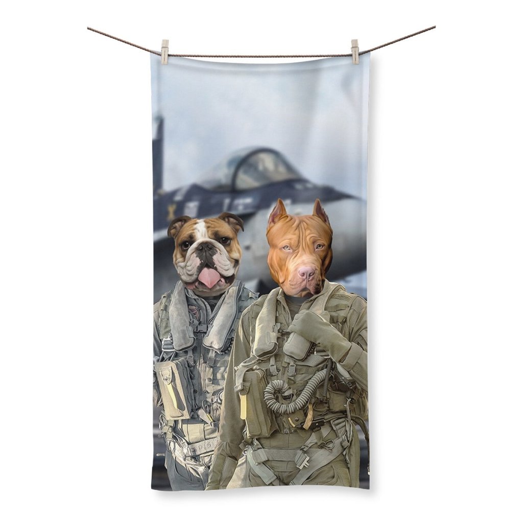 The Fighter Pilots: Custom Pet Towel - Paw & Glory - Dog Portraits - Pet Portraits