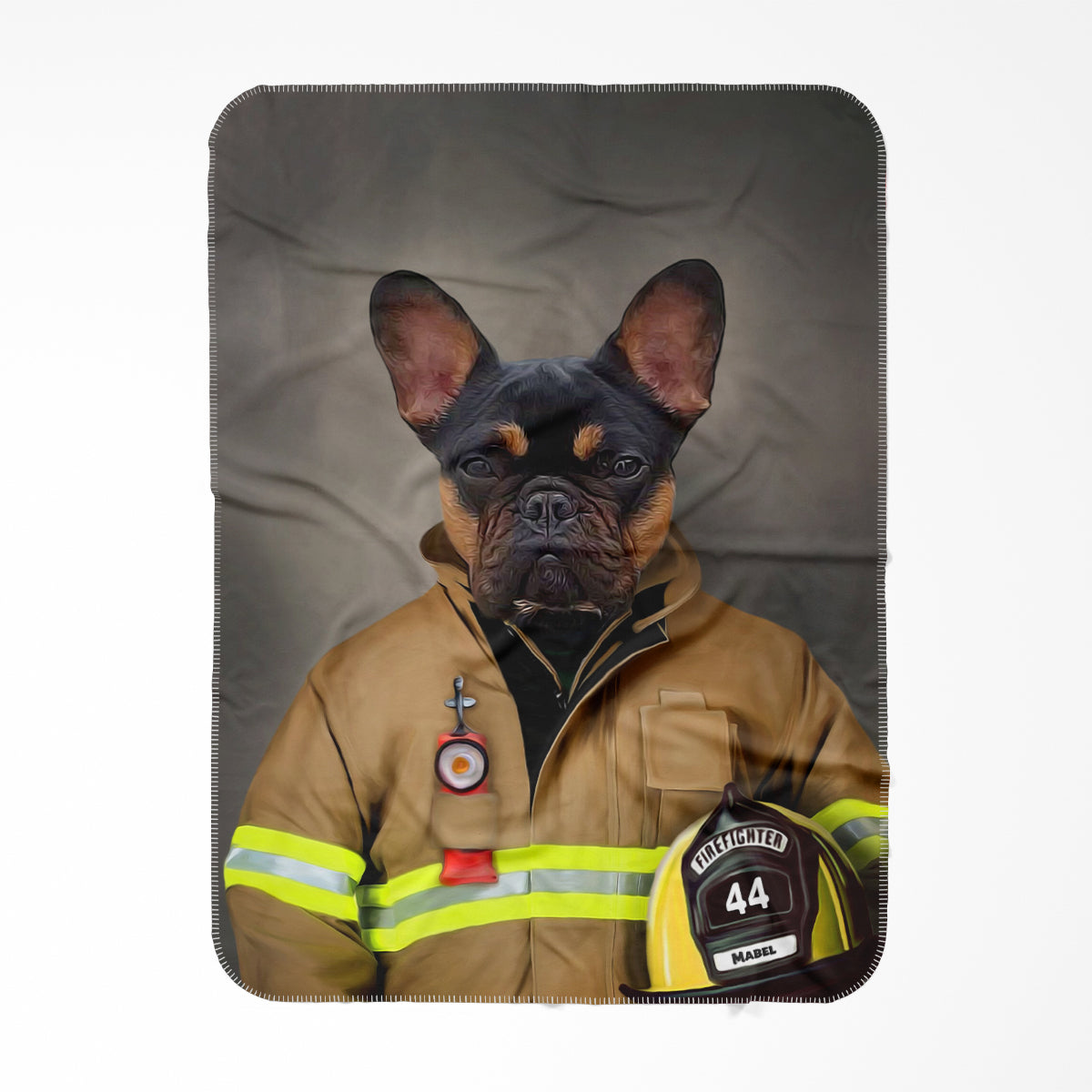 The Firefighter: Custom Pet Blanket - Paw & Glory - Dog Portraits - Pet Portraits