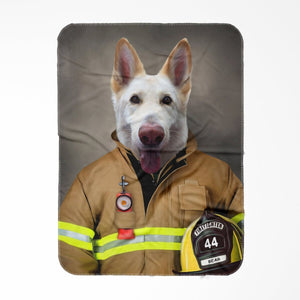 The Firefighter: Custom Pet Blanket - Paw & Glory - Dog Portraits - Pet Portraits