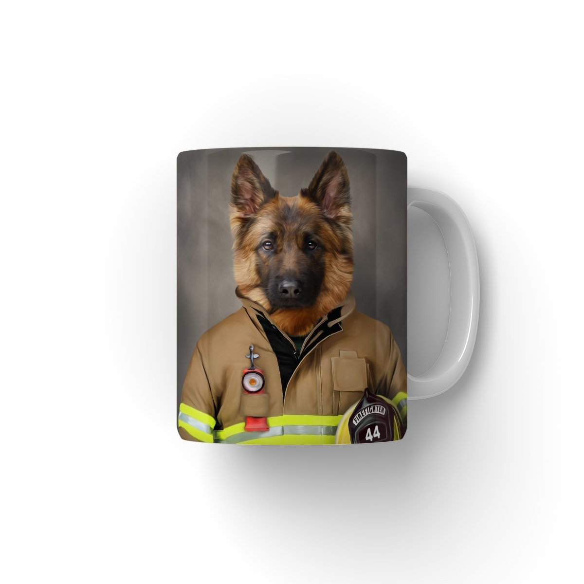 The Firefighter: Custom Pet Coffee Mug - Paw & Glory - Dog Portraits - Pet Portraits