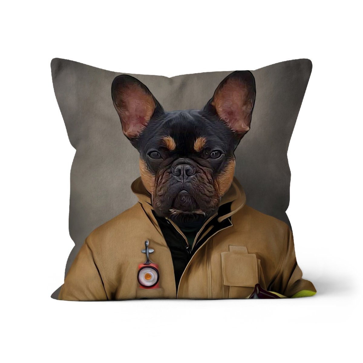 The Firefighter: Custom Pet Pillow - Paw & Glory - Dog Portraits - Pet Portraits