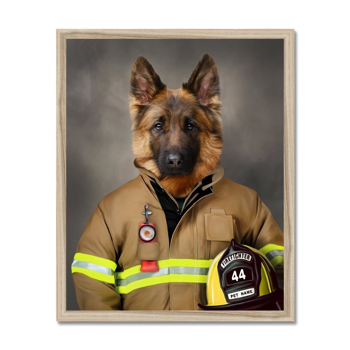 The Firefighter: Custom Pet Portrait - Paw & Glory - Dog Portraits - Pet Portraits