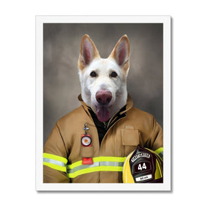 The Firefighter: Custom Pet Portrait - Paw & Glory - Dog Portraits - Pet Portraits