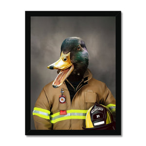 The Fireman: Animal Art Framed Portrait - Paw & Glory - Dog Portraits - Pet Portraits