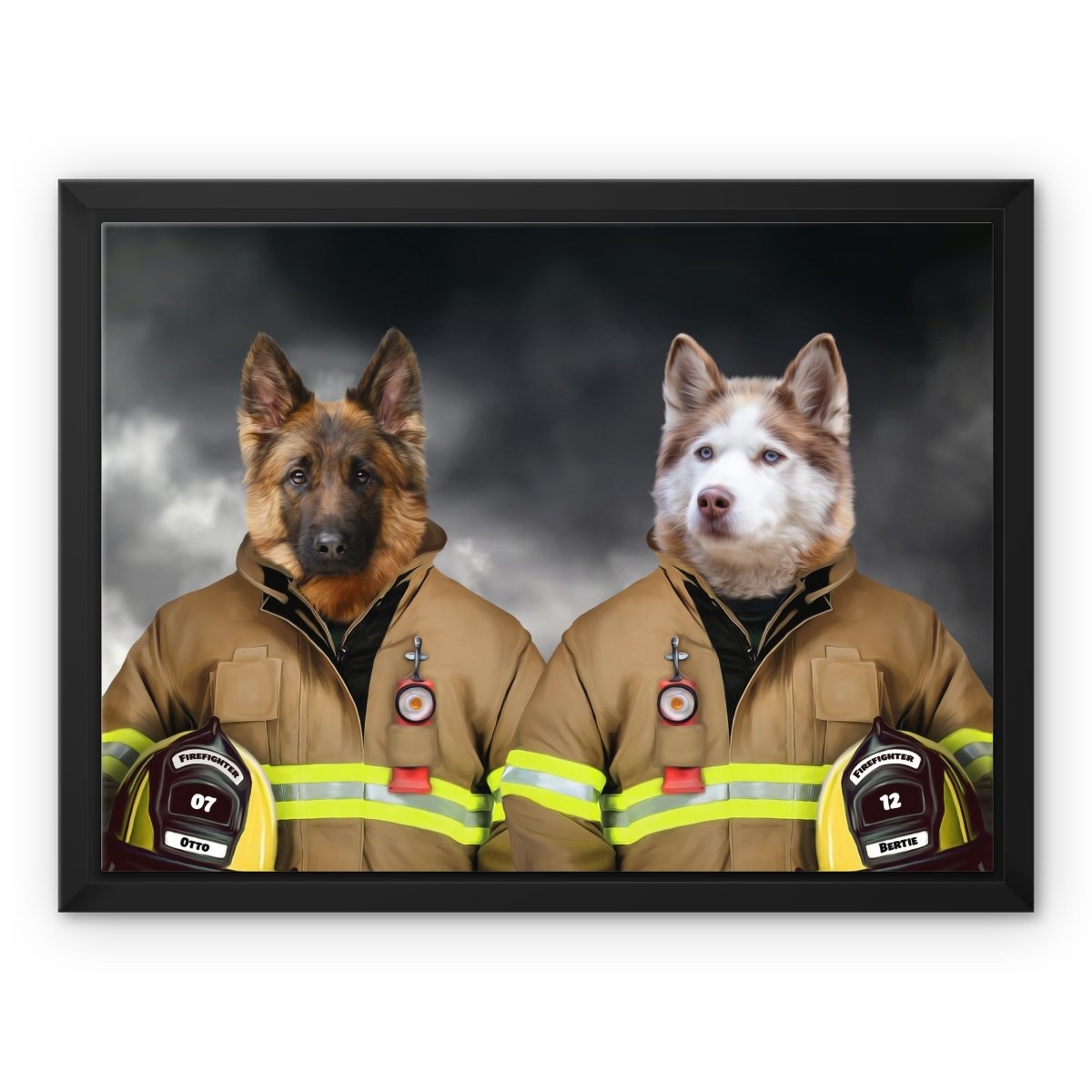 The Firemen: Custom Pet Canvas - Paw & Glory - Dog Portraits - Pet Portraits