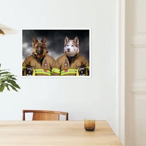 The Firemen: Custom Pet Poster - Paw & Glory - Dog Portraits - Pet Portraits