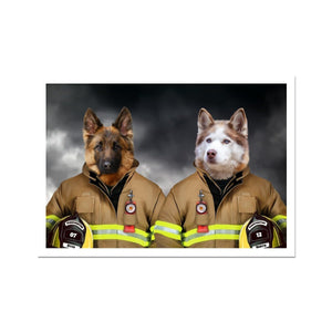 The Firemen: Custom Pet Poster - Paw & Glory - Dog Portraits - Pet Portraits