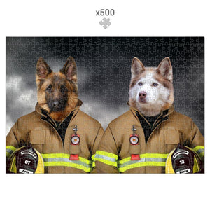 The Firemen: Custom Pet Puzzle - Paw & Glory - Dog Portraits - Pet Portraits