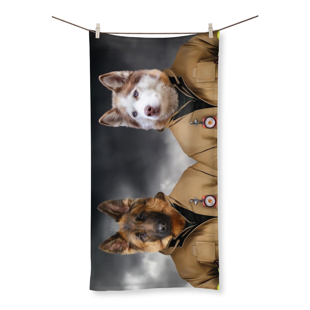 The Firemen: Custom Pet Towel - Paw & Glory - Dog Portraits - Pet Portraits