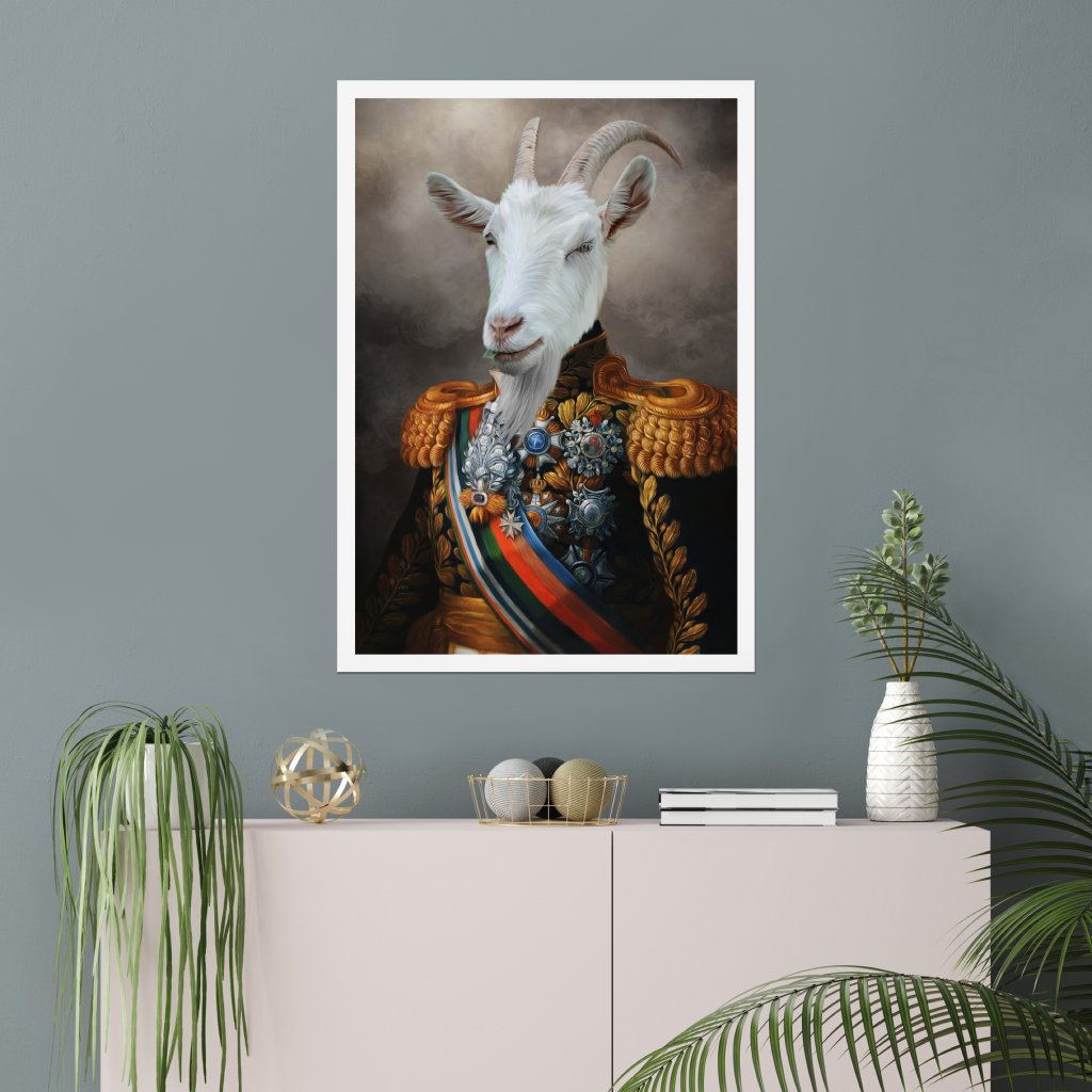 The First Lieutenant: Animal Art Poster - Paw & Glory - Dog Portraits - Pet Portraits