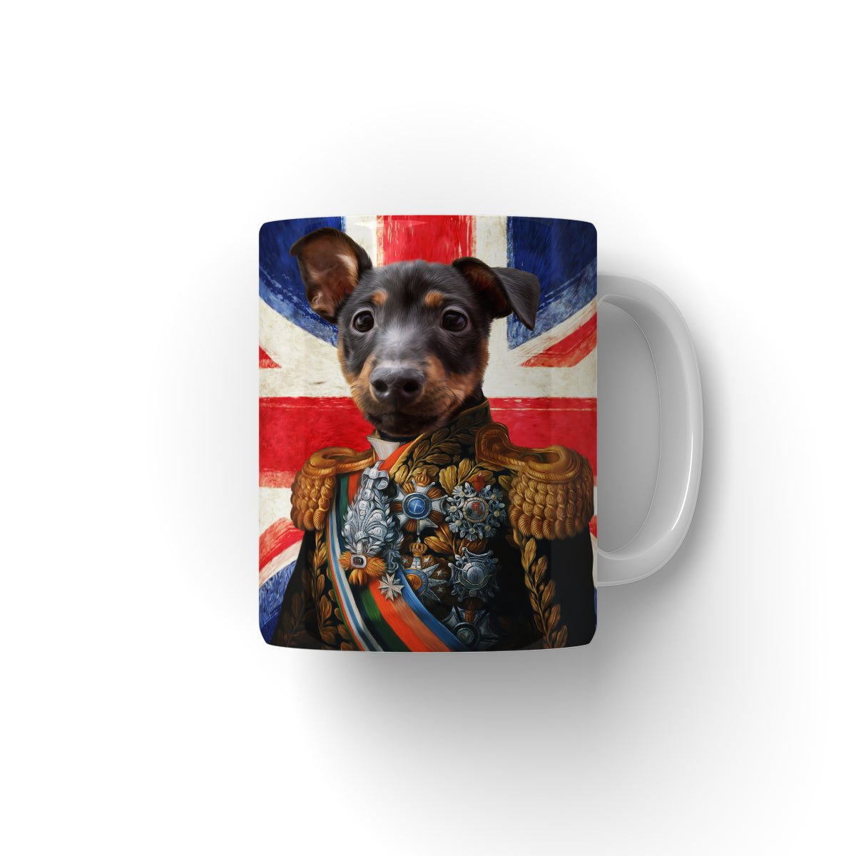 The First Lieutenant British Flag Edition: Custom Pet Coffee Mug - Paw & Glory - Dog Portraits - Pet Portraits