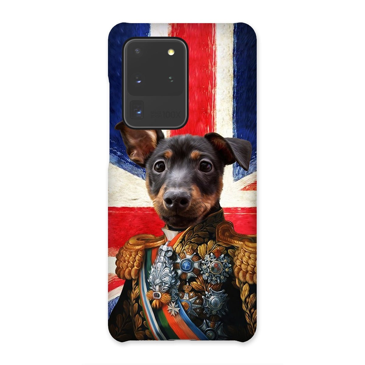 The First Lieutenant British Flag Edition: Custom Pet Phone Case - Paw & Glory - Dog Portraits - Pet Portraits