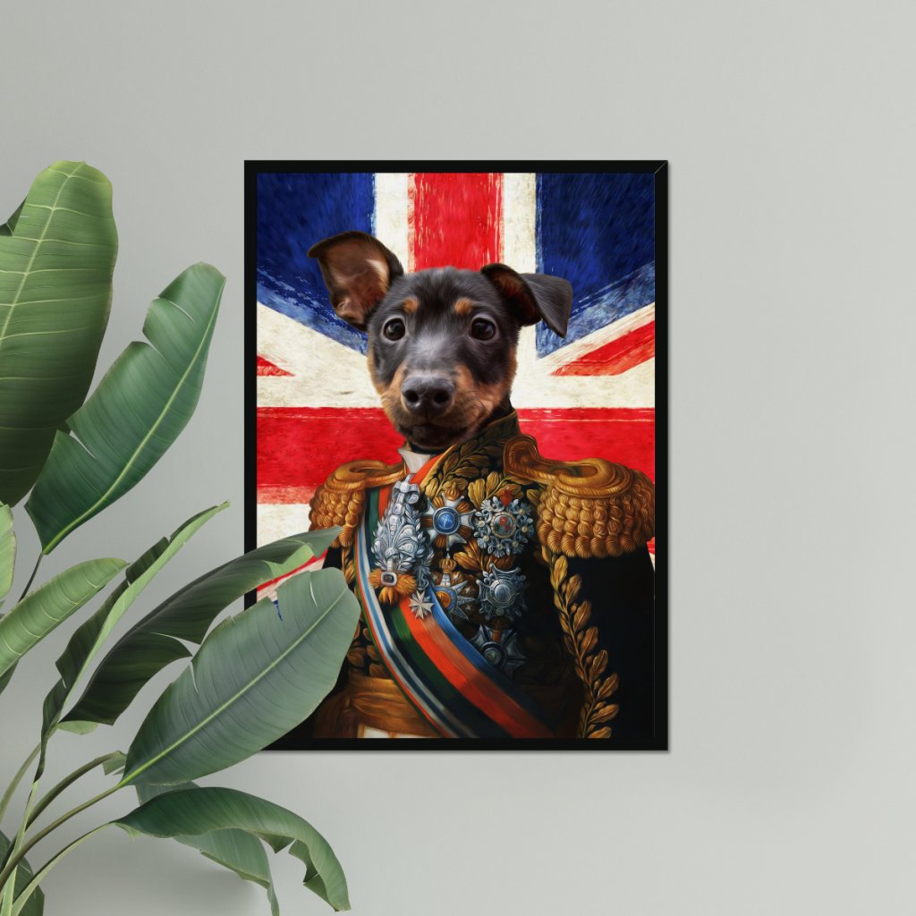 The First Lieutenant British Flag Edition: Custom Pet Portrait - Paw & Glory - Dog Portraits - Pet Portraits