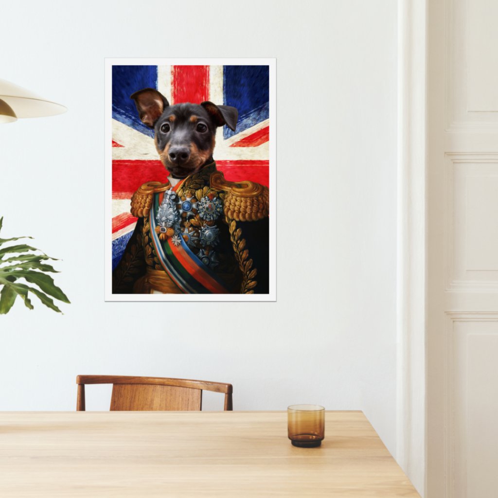 The First Lieutenant British Flag Edition: Custom Pet Poster - Paw & Glory - Dog Portraits - Pet Portraits