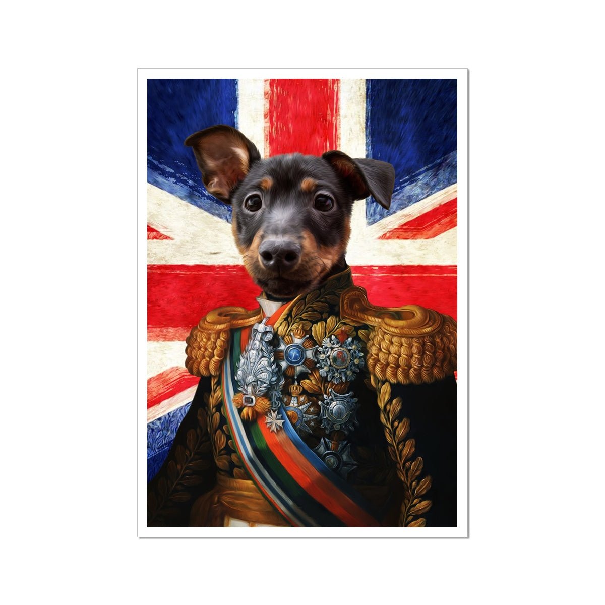 The First Lieutenant British Flag Edition: Custom Pet Poster - Paw & Glory - Dog Portraits - Pet Portraits