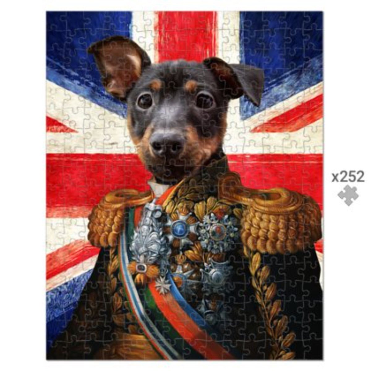 The First Lieutenant British Flag Edition: Custom Pet Puzzle - Paw & Glory - Dog Portraits - Pet Portraits