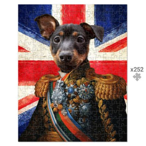 The First Lieutenant British Flag Edition: Custom Pet Puzzle - Paw & Glory - Dog Portraits - Pet Portraits