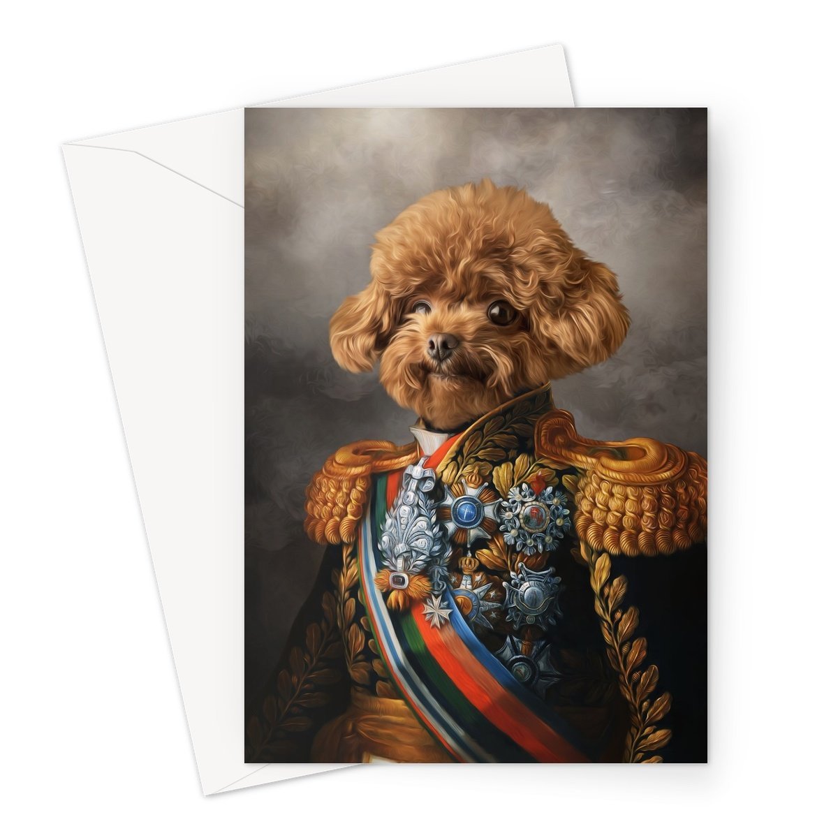 The First Lieutenant: Custom Pet Greeting Card - Paw & Glory - Dog Portraits - Pet Portraits