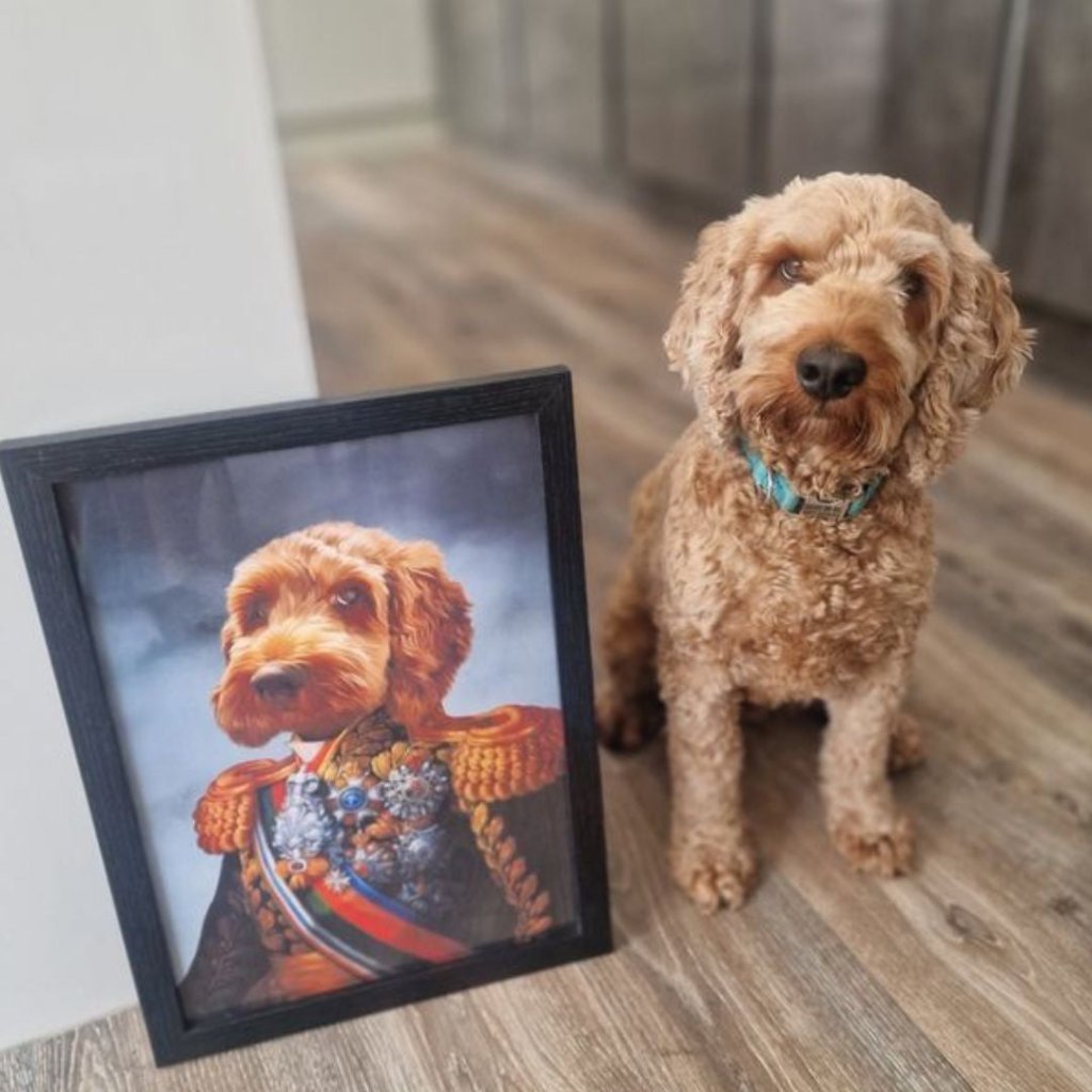 The First Lieutenant: Custom Pet Portrait - Paw & Glory - Dog Portraits - Pet Portraits